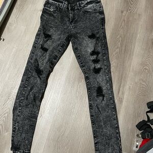 Rue21 Charcoal Distressed Skinny Jeans for Men
